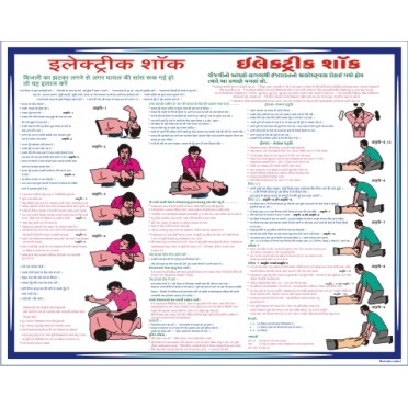 Treatment In Case Of Electrical Shock (Vinyl Sticker/English,Hindi)